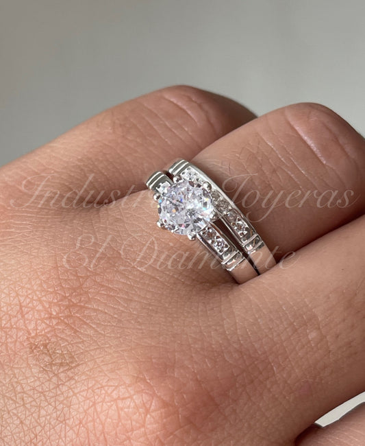 Dúo matrimonio de mujer, en plata 925 Italiana