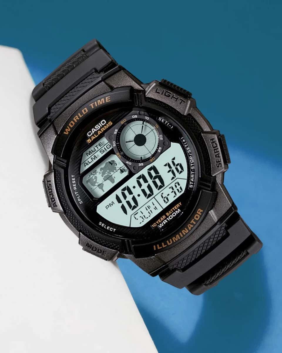 AE-1000W-1AV Reloj Casio para Caballero, Illuminator Hora Mundial