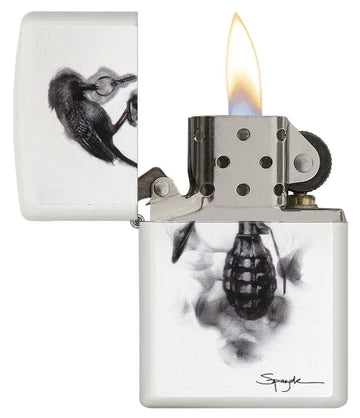 ENCENDEDOR SPAZUK GRENADE WHITE ZIPPO ZP29645